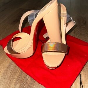 Christian Louboutin platfrom nude heels